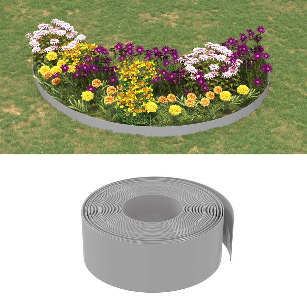 VidaXL Bordure de jardin 3 pcs 10 m 20 cm polyéthylène gris