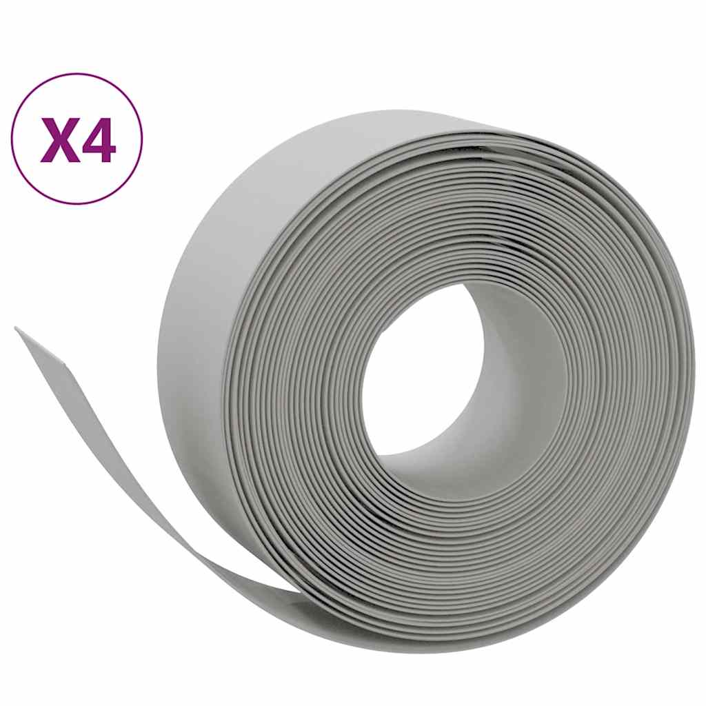 VidaXL Bordure de jardin 4 pcs 10 m 20 cm polyéthylène gris