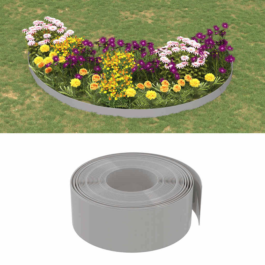 VidaXL Bordure de jardin 4 pcs 10 m 20 cm polyéthylène gris