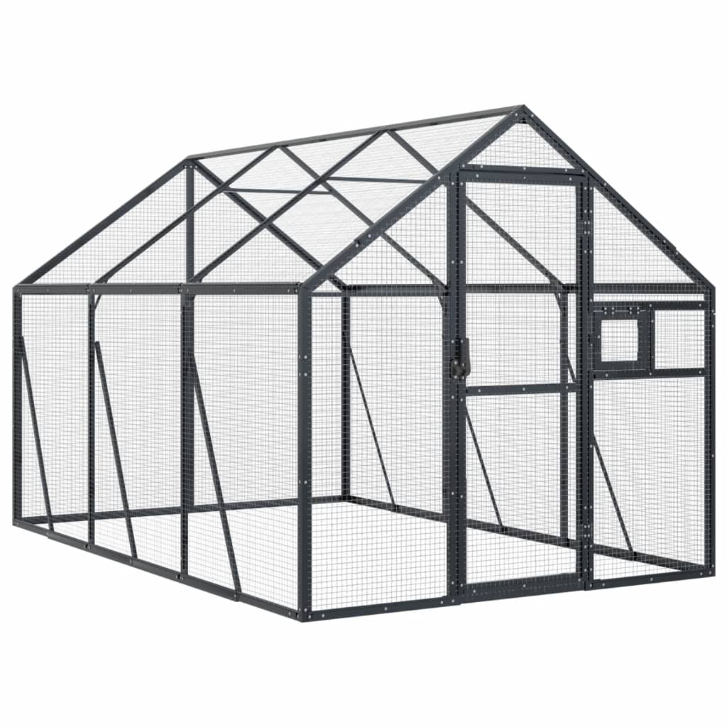 VidaXL Volière 1,79x3x1,85 m aluminium anthracite