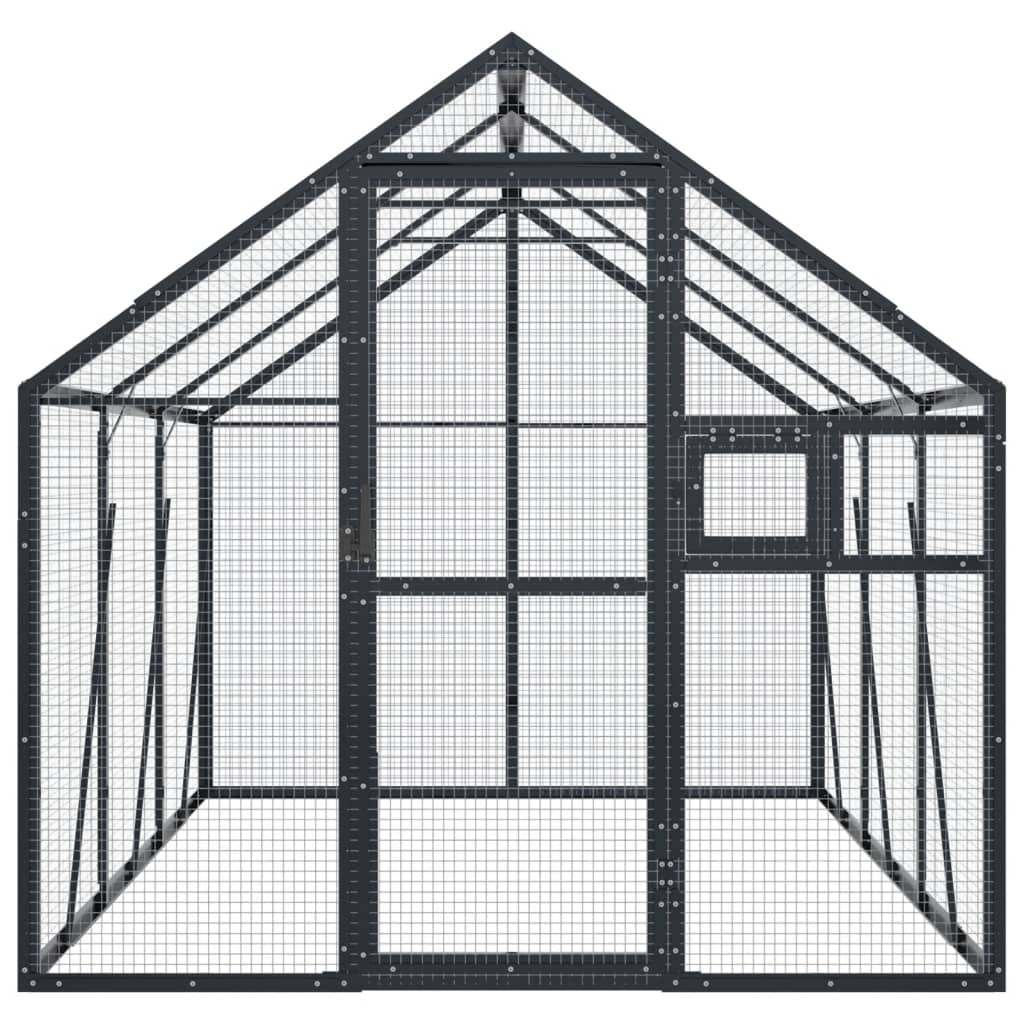 VidaXL Volière 1,79x3x1,85 m aluminium anthracite
