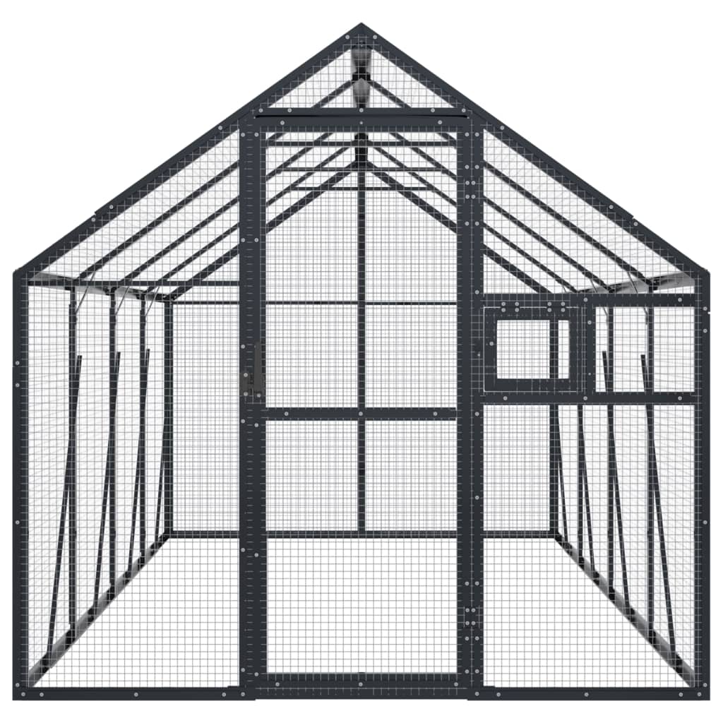 VidaXL Volière 1,79x4x1,85 m aluminium anthracite