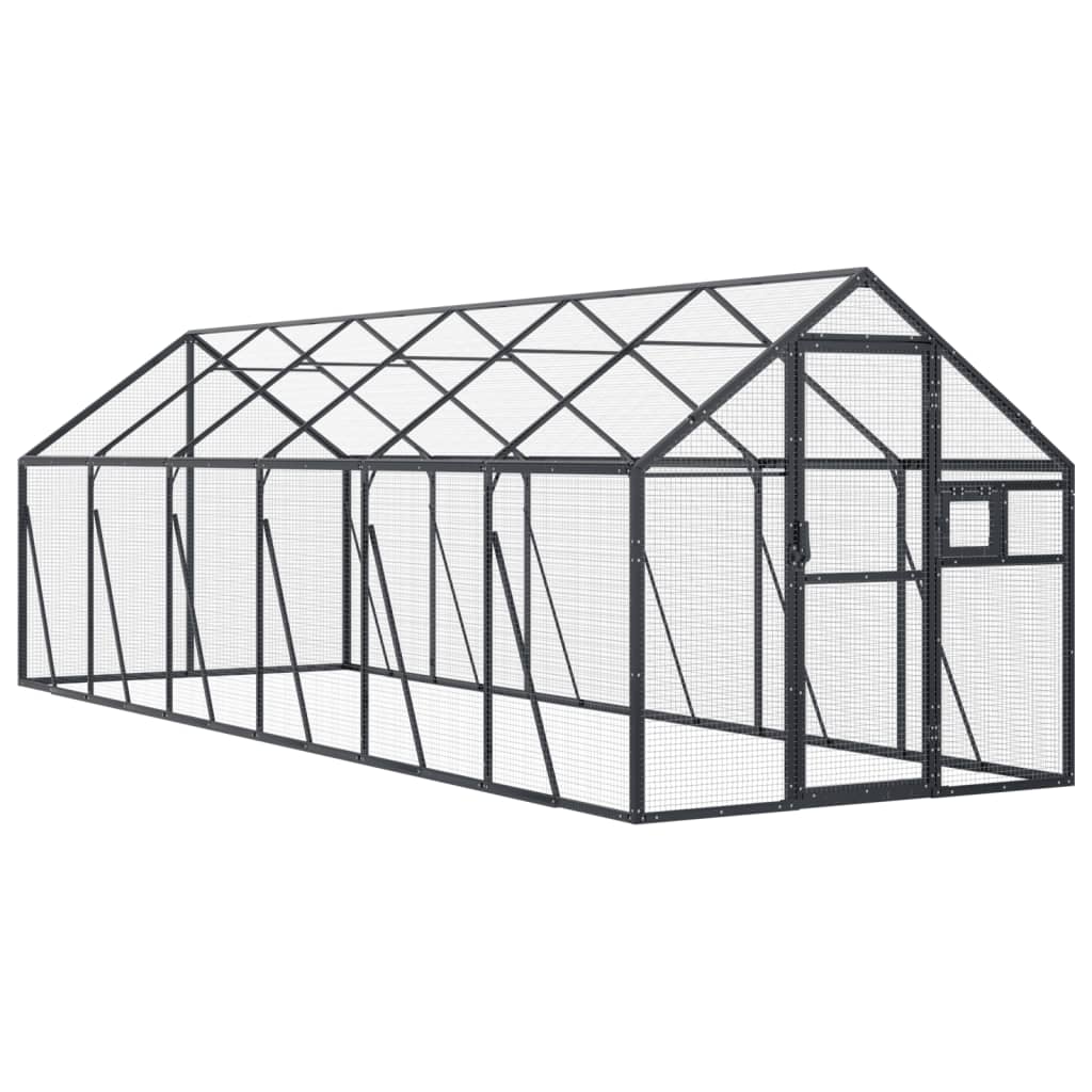VidaXL Volière 1,79x6x1,85 m aluminium anthracite
