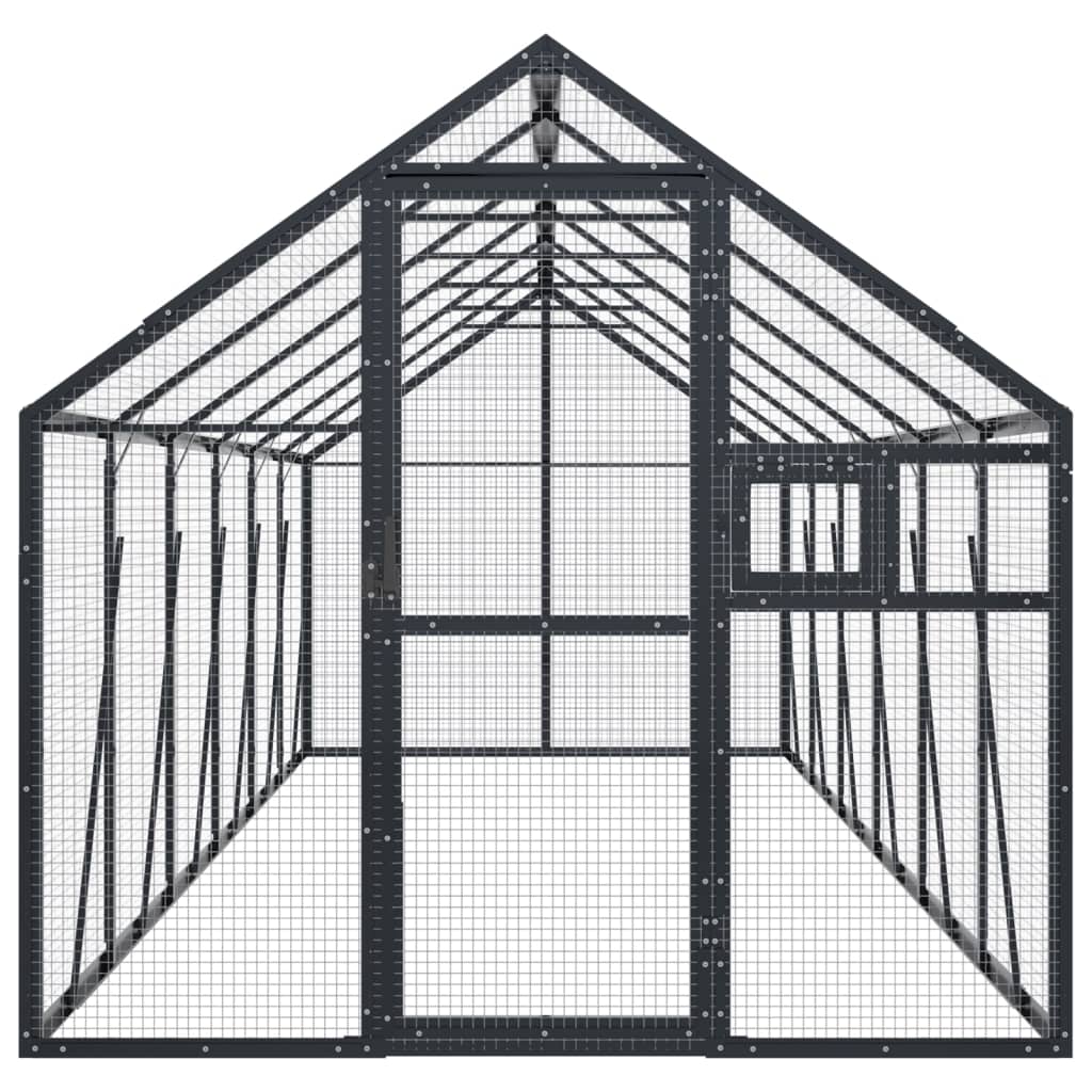 VidaXL Volière 1,79x6x1,85 m aluminium anthracite