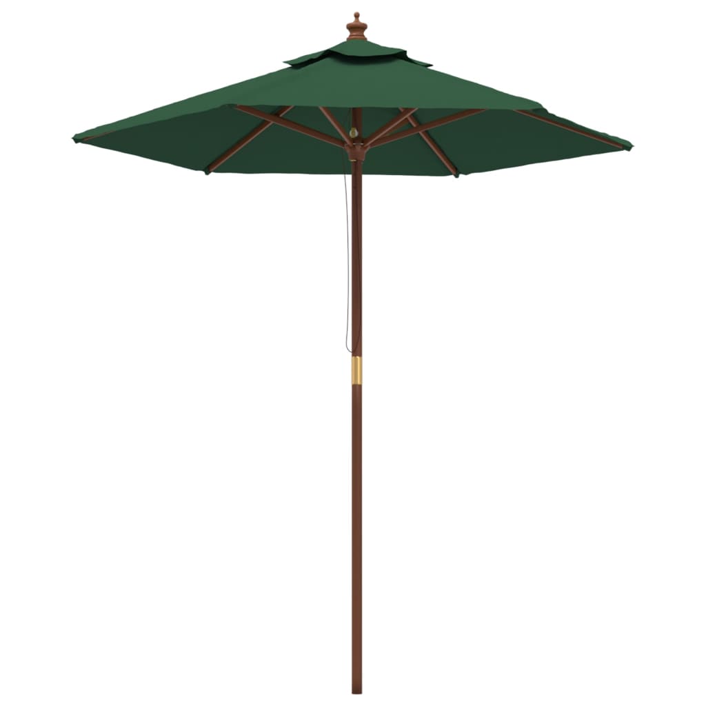 VidaXL Parasol avec poteau en bois 196x231 cm vert