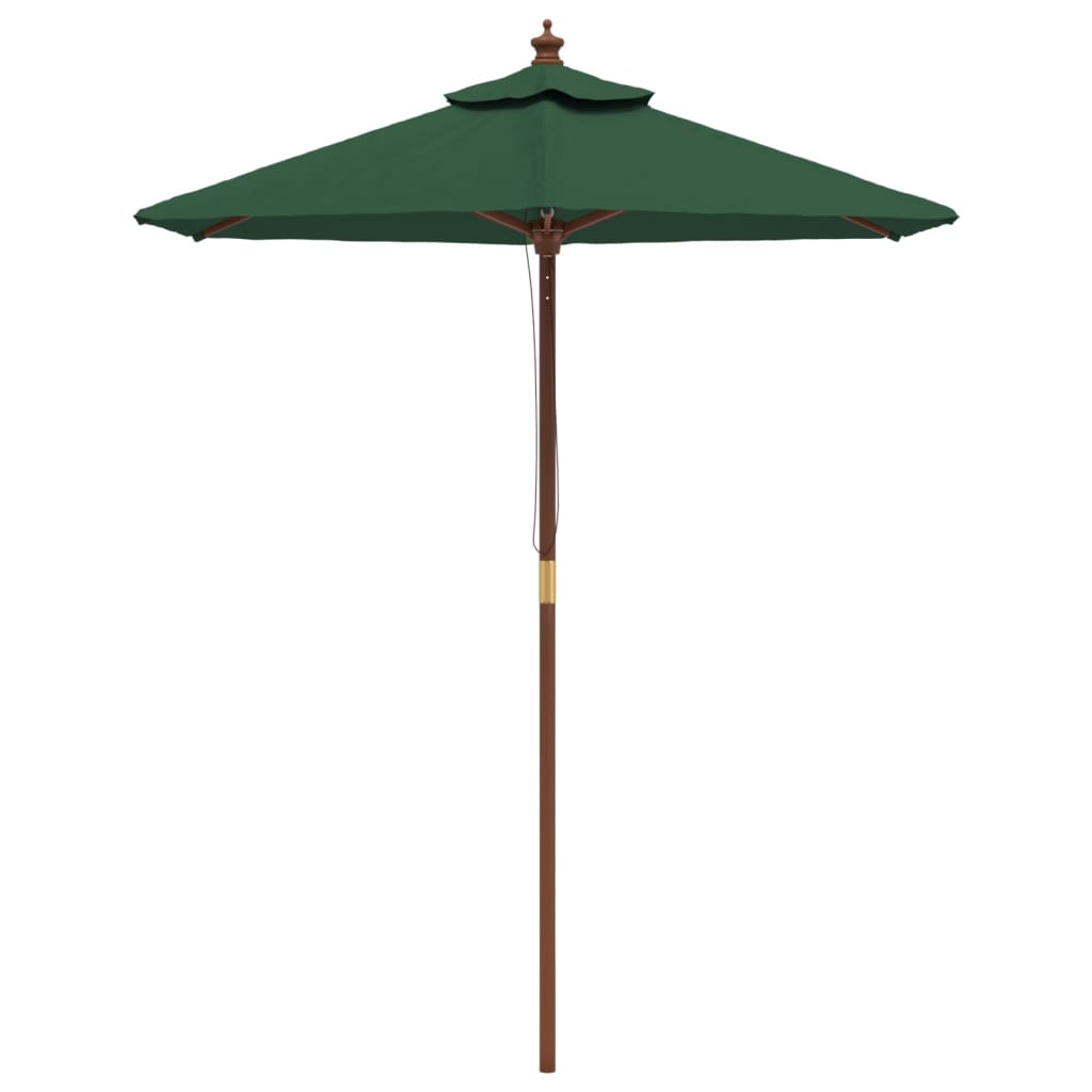 VidaXL Parasol avec poteau en bois 196x231 cm vert