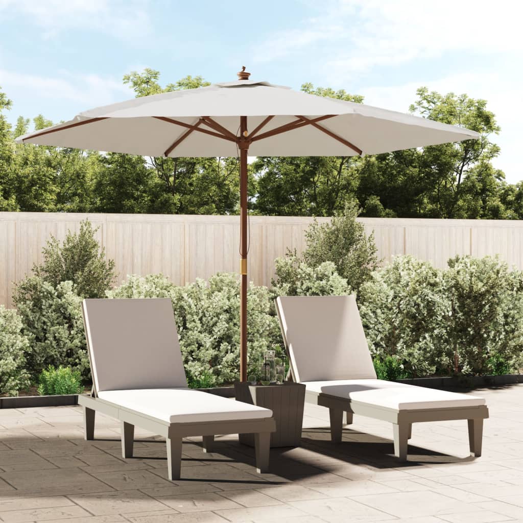 Parasol Vidaxx avec mât en bois 299x240 cm couleur sable