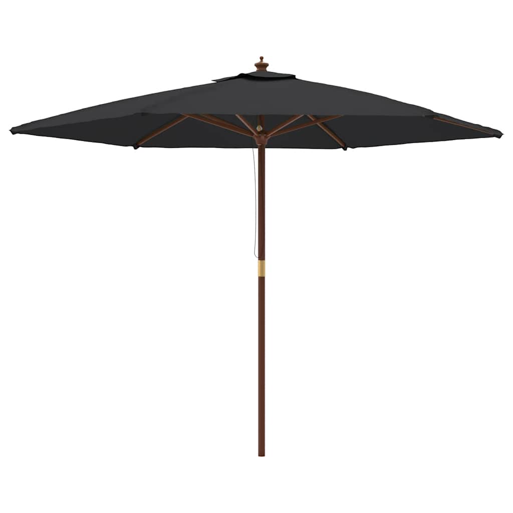 Parasol Vidaxx avec mât en bois 299x240 cm noir