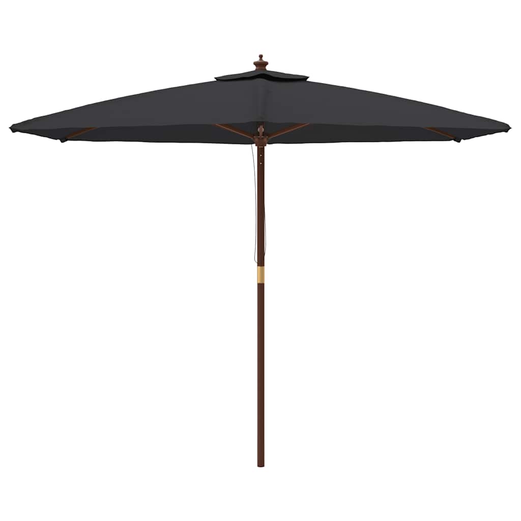 Parasol Vidaxx avec mât en bois 299x240 cm noir