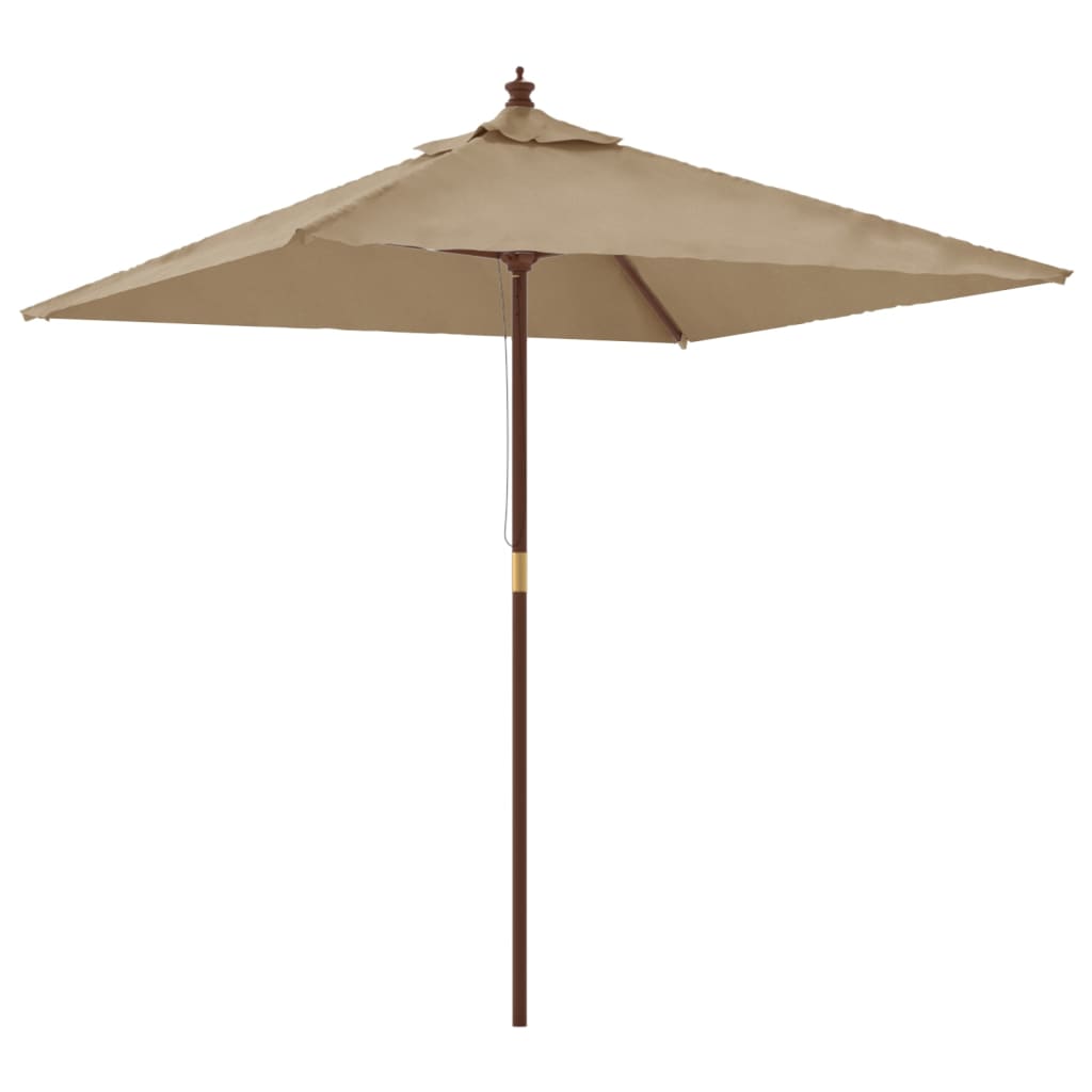 VidaXL Parasol avec poteau en bois 198x198x231 cm taupe