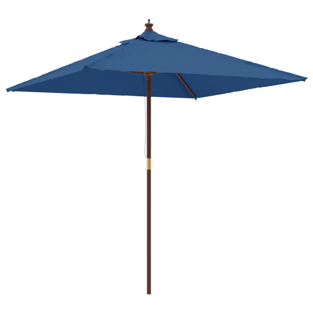 Parasol VidaXL avec poteau en bois 198x198x231 cm bleu azur