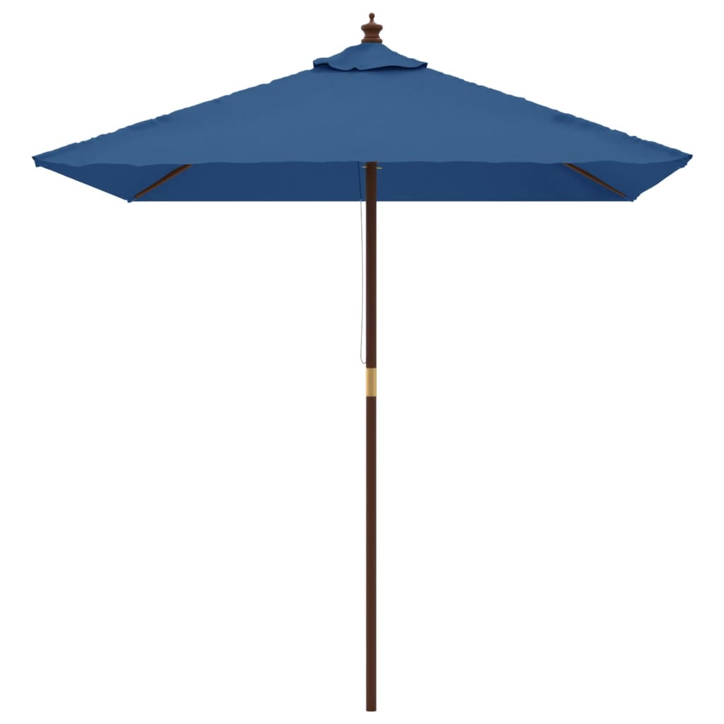 Parasol VidaXL avec poteau en bois 198x198x231 cm bleu azur