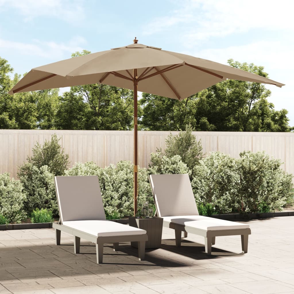 Parasol Vidaxx avec mât en bois 300x300x273 cm taupe