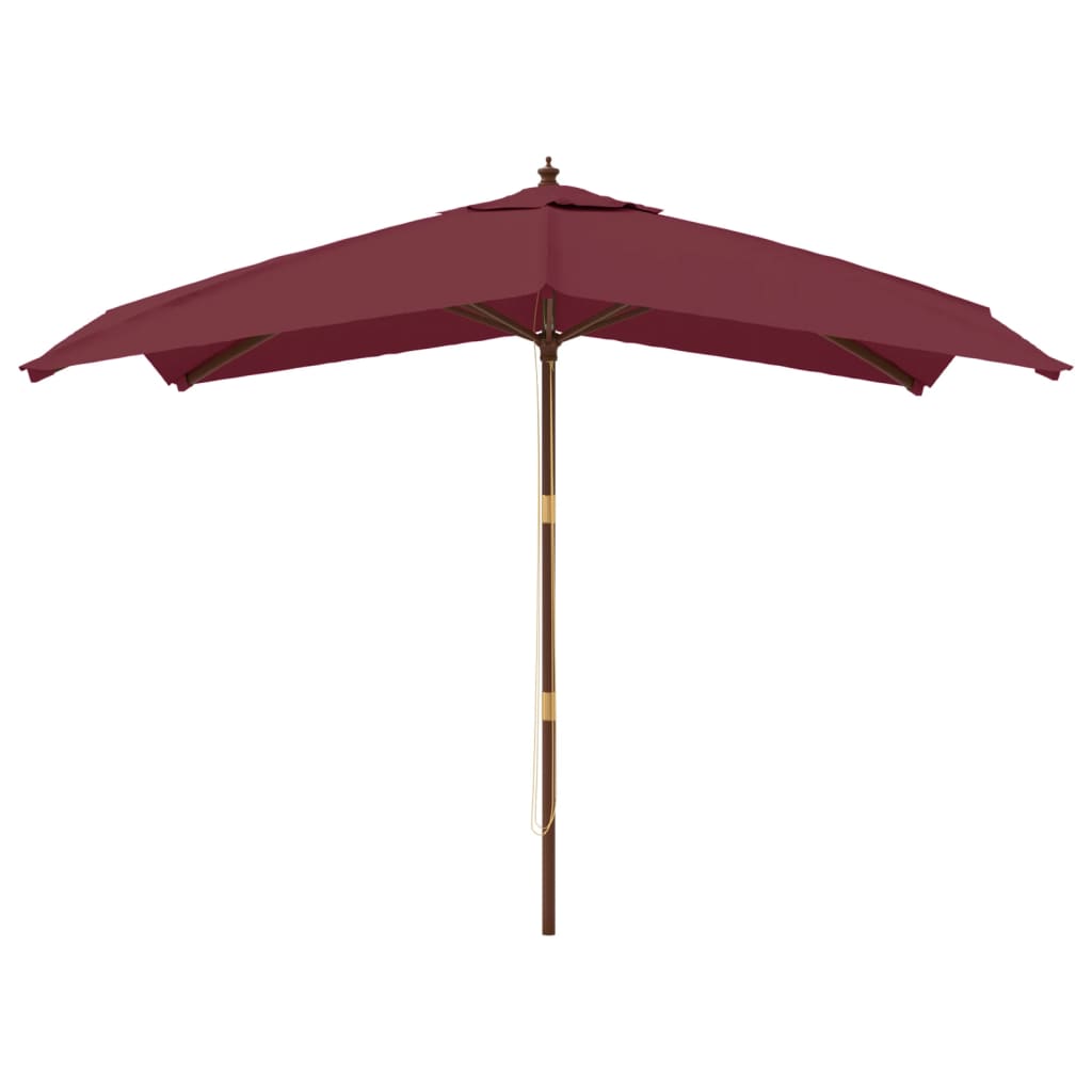 Parasol VidaXL avec poteau en bois 300x300x273 cm bordeaux