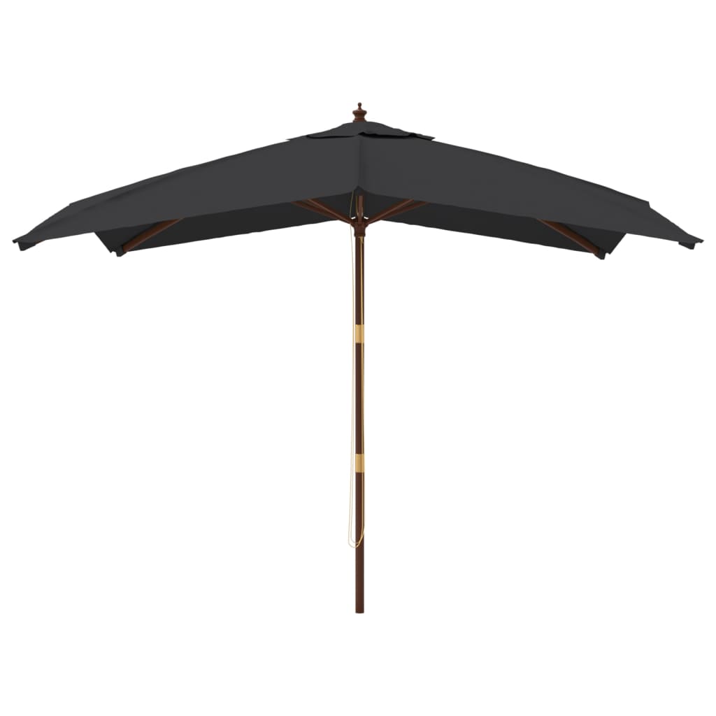 Parasol Vidaxx avec mât en bois 300x300x273 cm noir