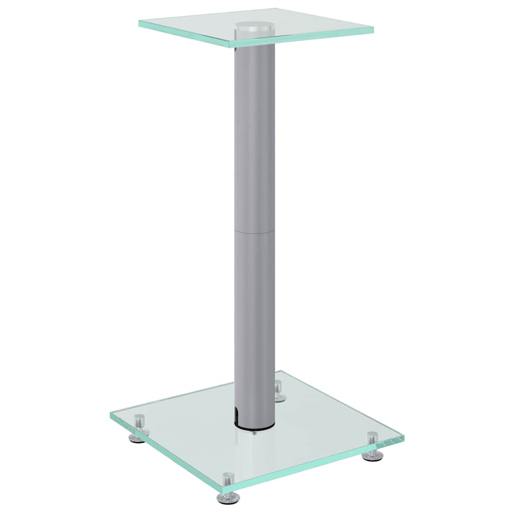 Vidaxl supports d'enceintes 2 pcs 1 pilier verre trempé couleur argent