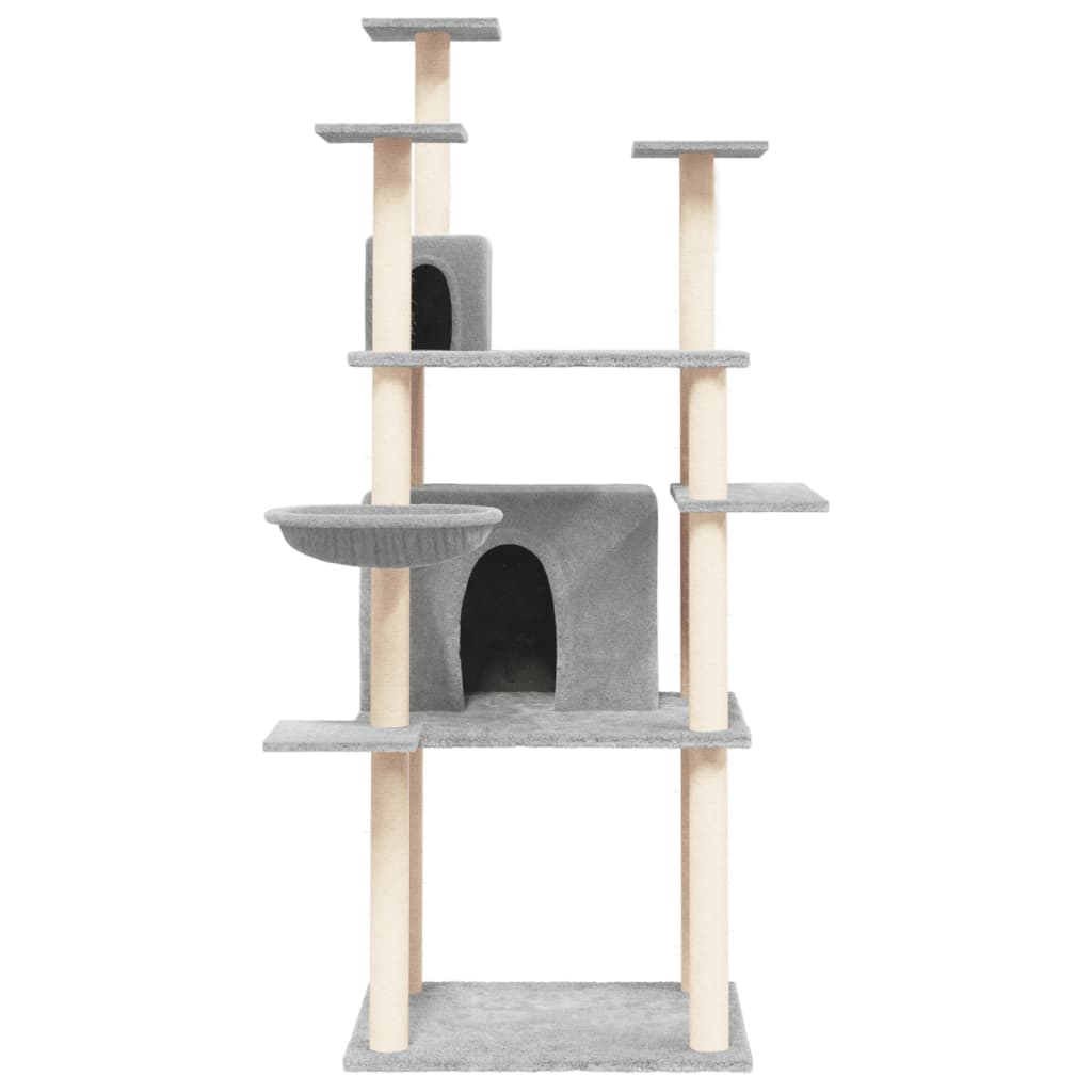 Vidaxl meuble pour chat avec griffoirs en sisal 166 cm gris clair