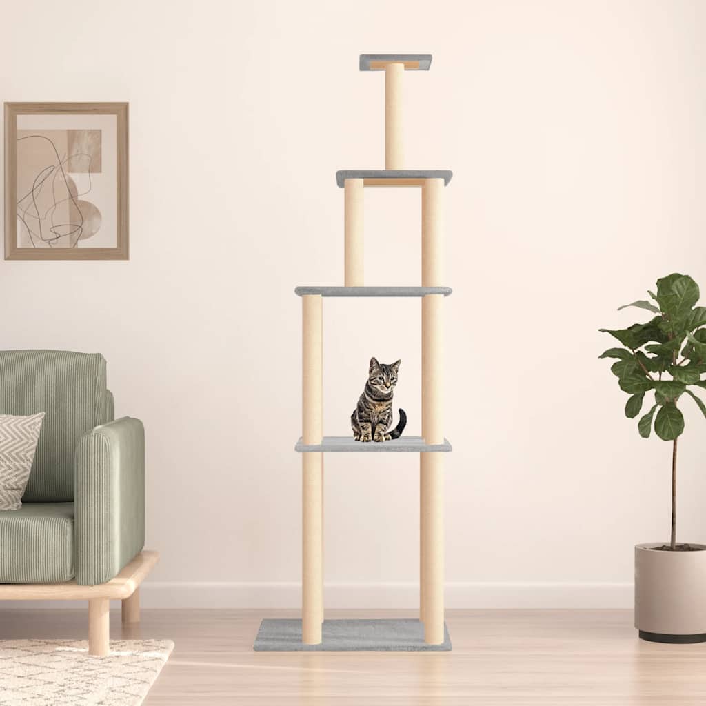Vidaxl meuble pour chat avec griffoirs en sisal 183 cm gris clair
