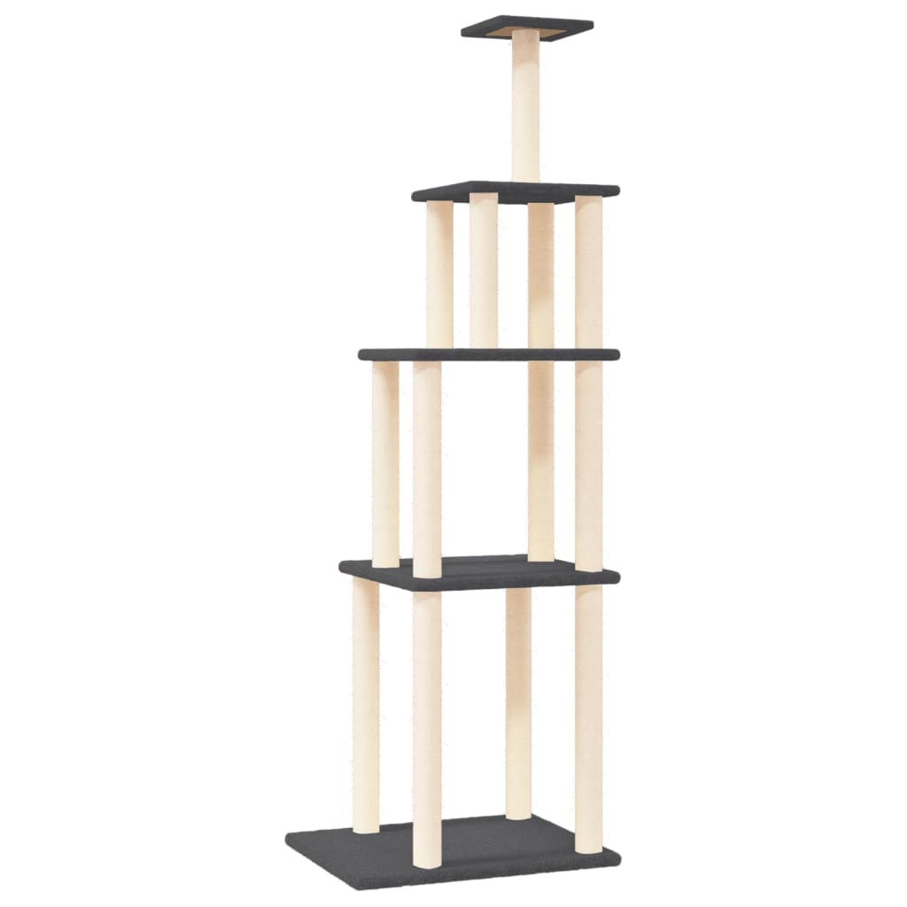 Vidaxl meuble pour chat avec griffoirs en sisal 183 cm gris foncé