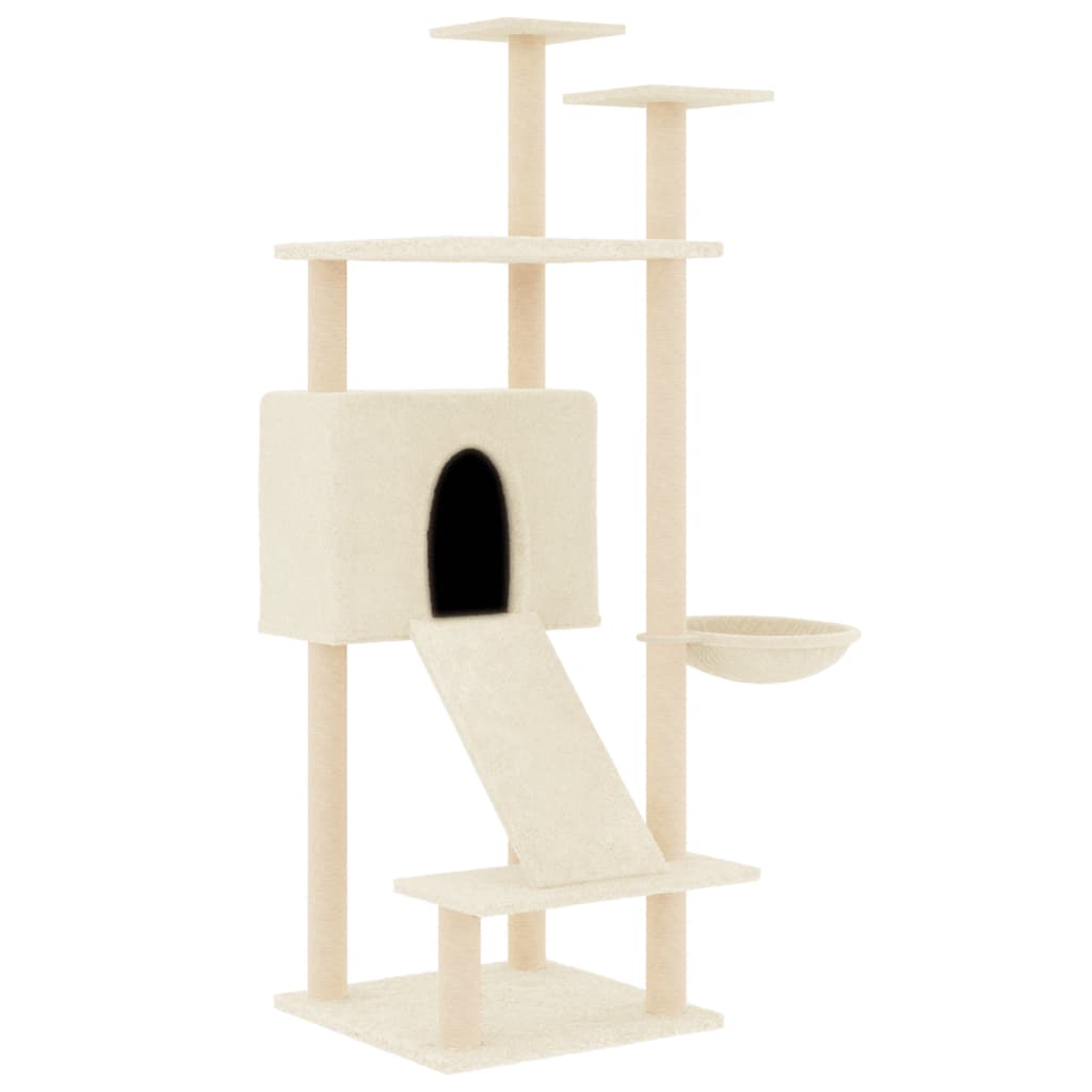 Vidaxl meuble pour chat avec griffoirs en sisal 153 cm couleur crème