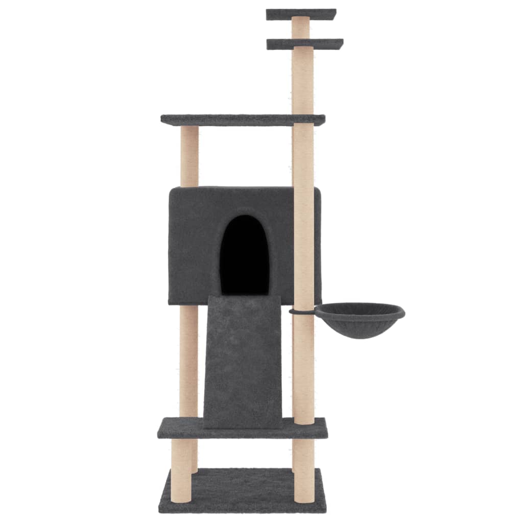 Vidaxl meuble pour chat avec griffoirs en sisal 153 cm gris foncé
