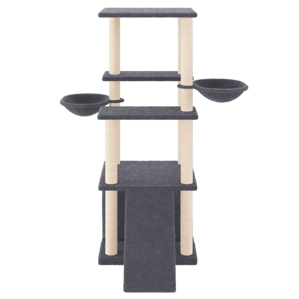 Vidaxl meuble pour chat avec griffoirs en sisal 133 cm gris foncé
