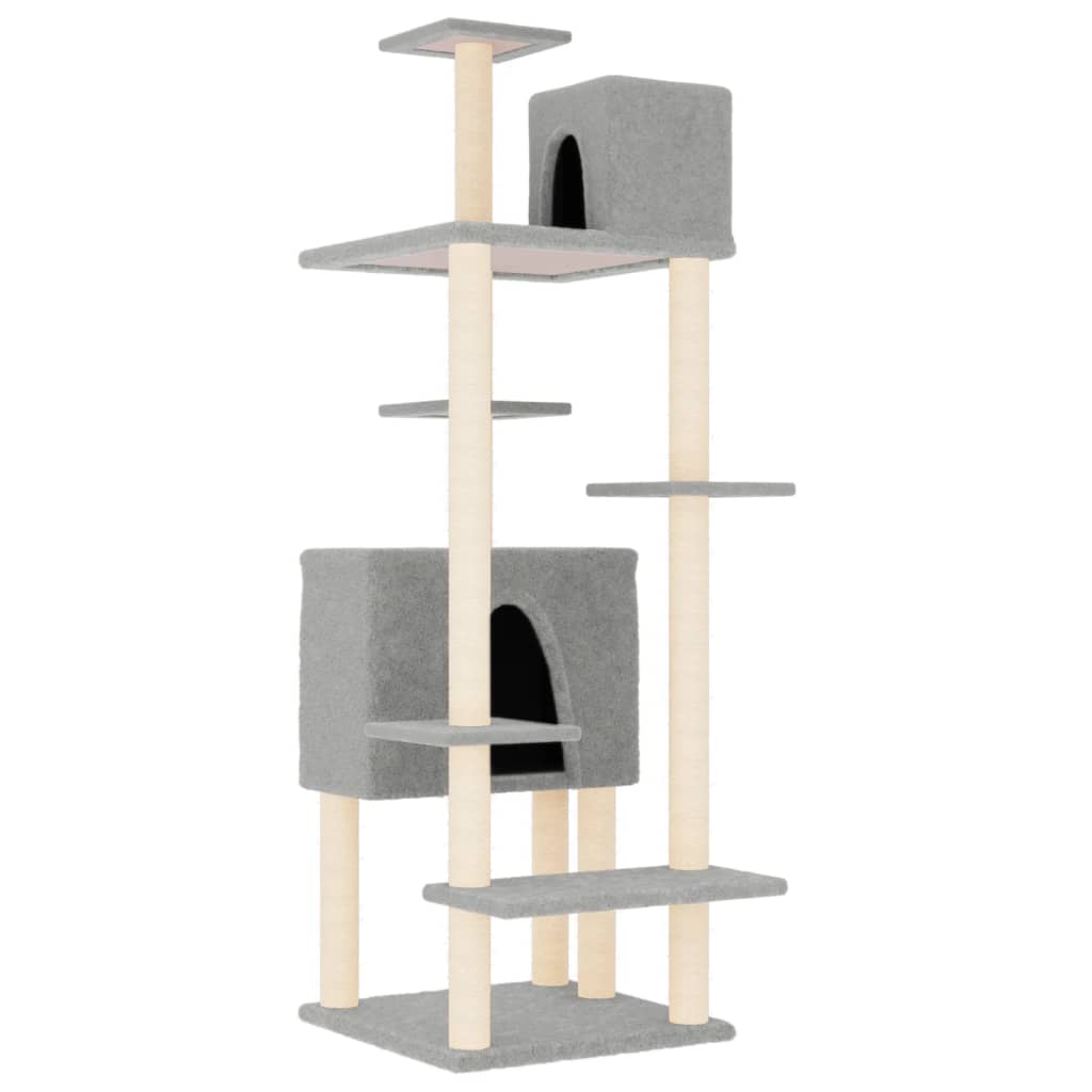 Vidaxl meuble pour chat avec griffoirs en sisal 154 cm gris clair