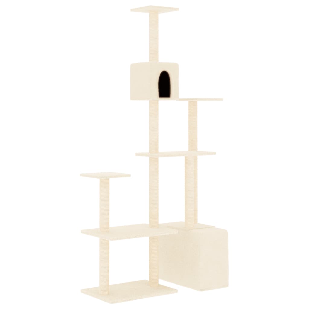 VidaXL Meuble pour chat avec griffoirs en sisal 180 cm couleur crème