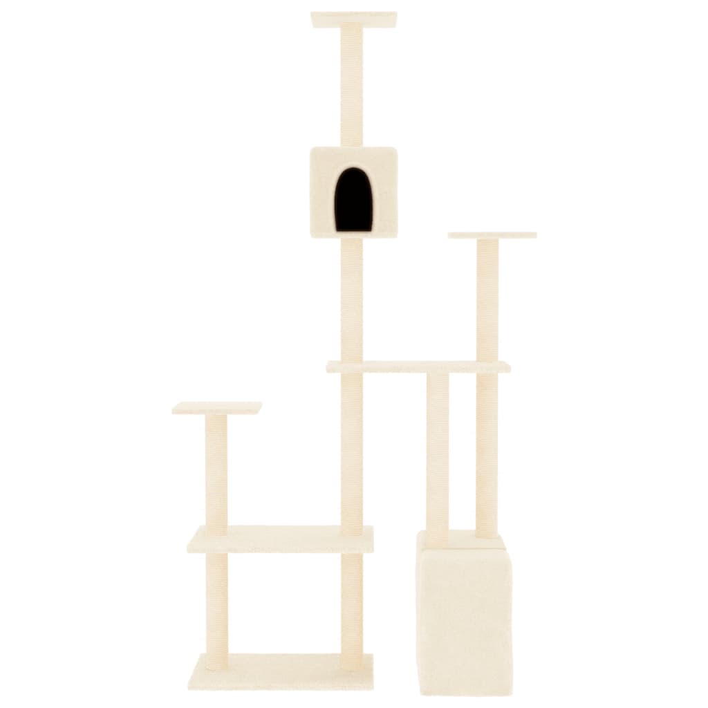VidaXL Meuble pour chat avec griffoirs en sisal 180 cm couleur crème