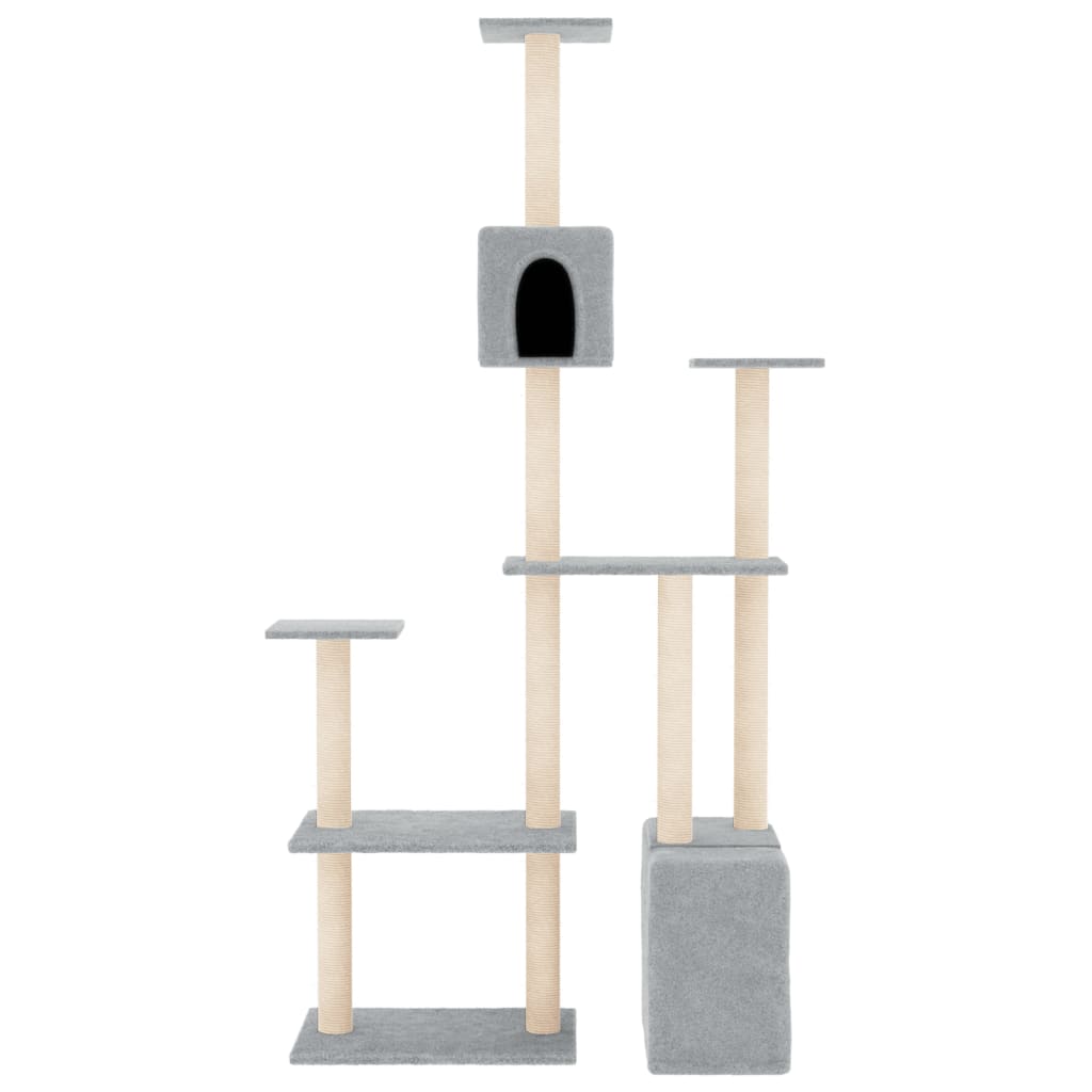 Vidaxl meuble pour chat avec griffoirs en sisal 180 cm gris clair