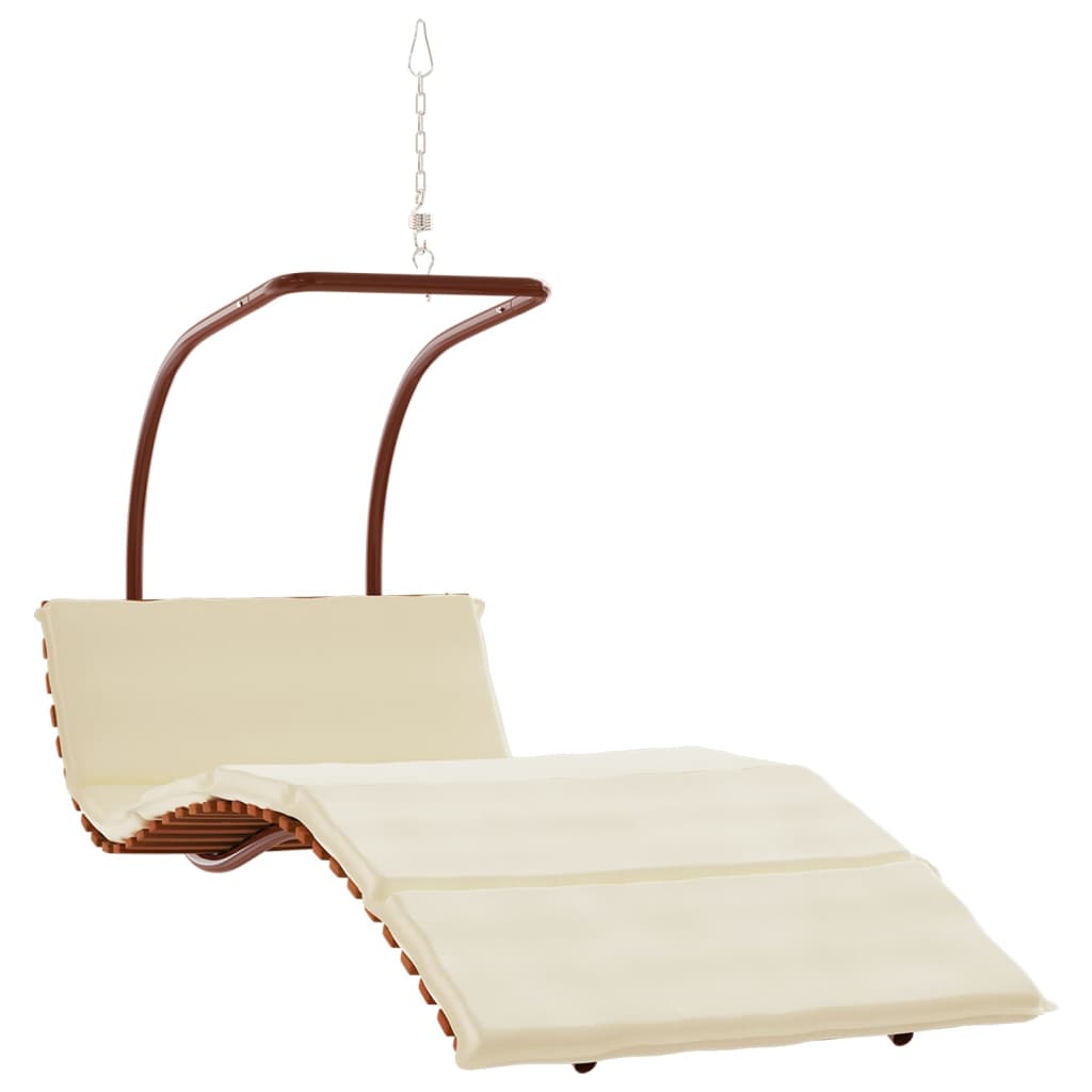 Chaise suspendue VidaXL avec coussin en tissu et bois de peuplier massif