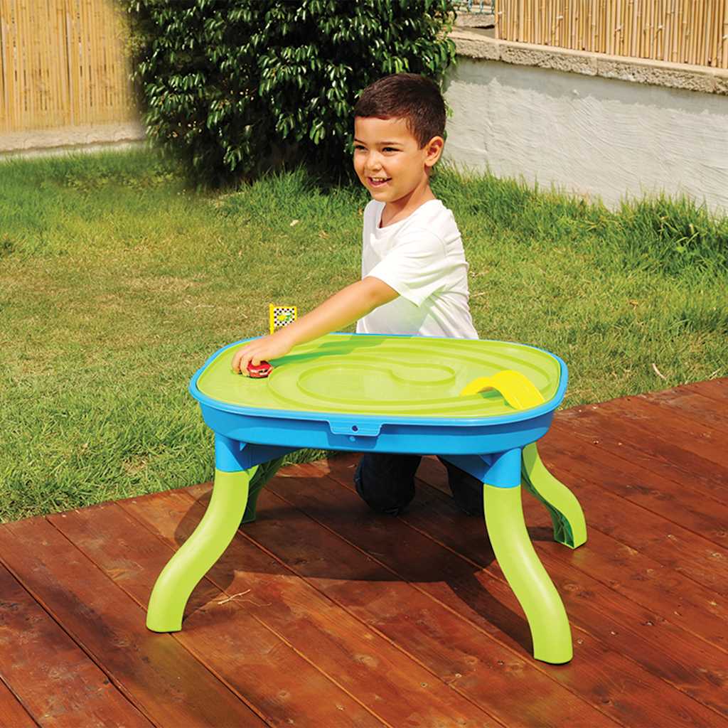 VidaXL table à eau de sable pour enfants 3-en-1 67,5x52x38 cm polypropylène
