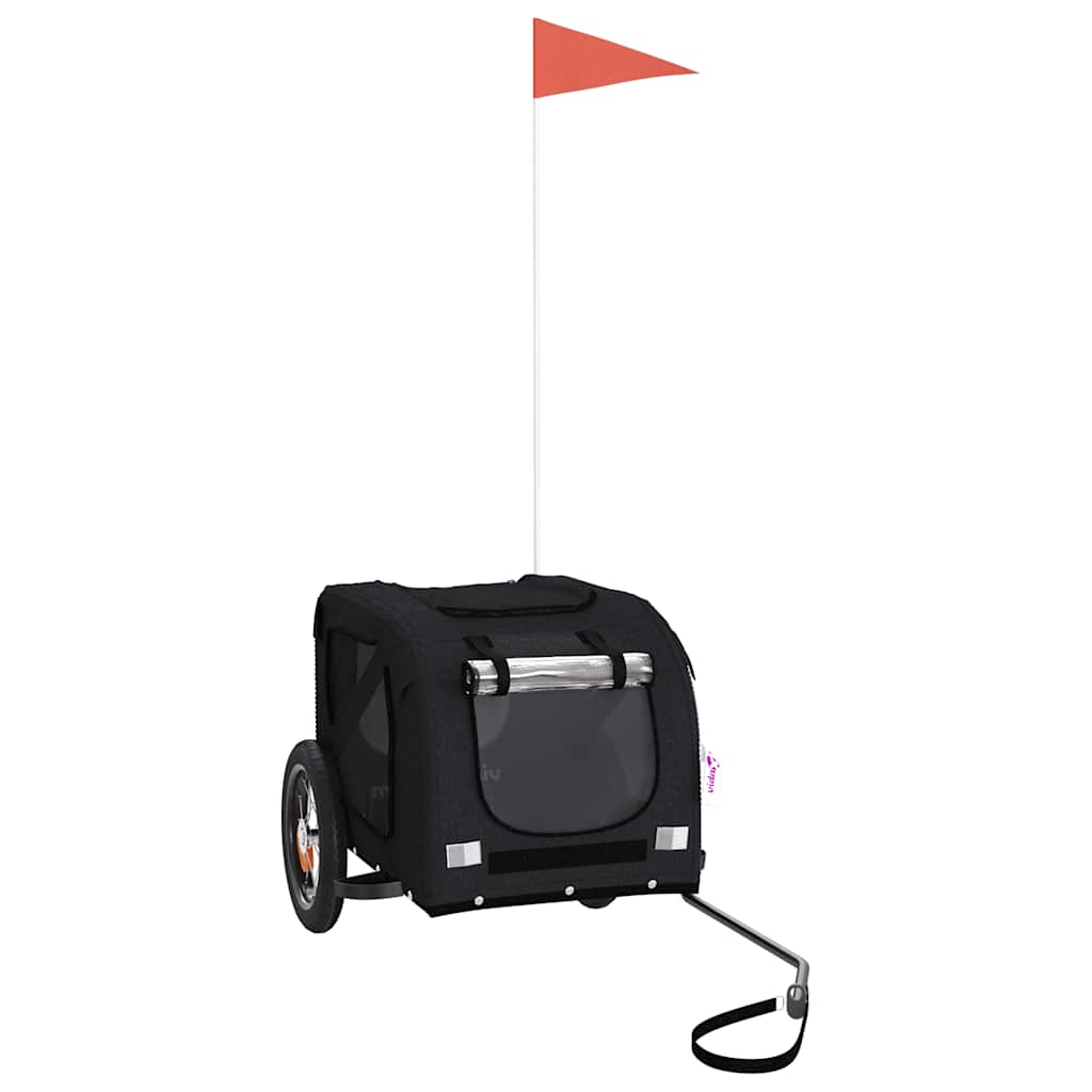 VidaXL remorque vélo pour chien tissu oxford et fer noir