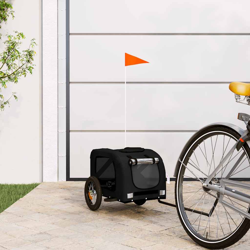 VidaXL remorque vélo pour chien tissu oxford et fer noir