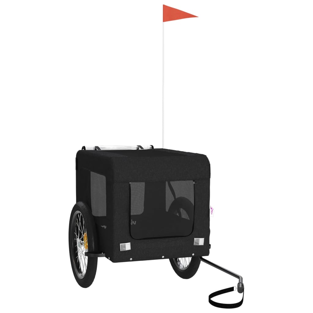 VidaXL remorque vélo pour chien tissu oxford et fer noir