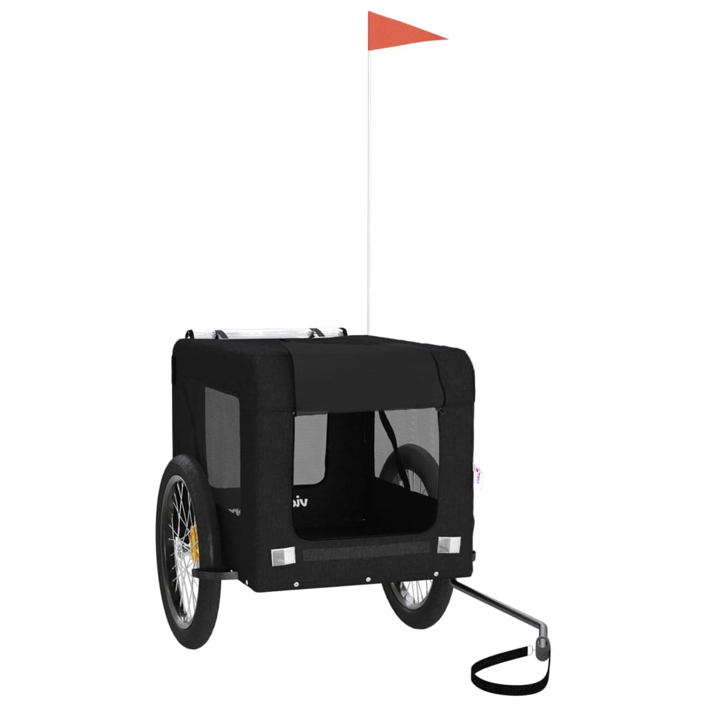 VidaXL remorque vélo pour chien tissu oxford et fer noir
