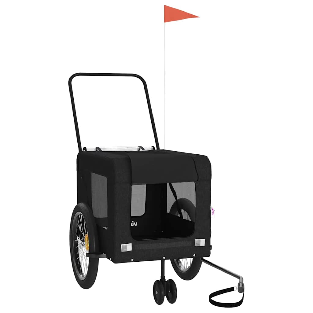 VidaXL remorque vélo pour chien tissu oxford et fer noir