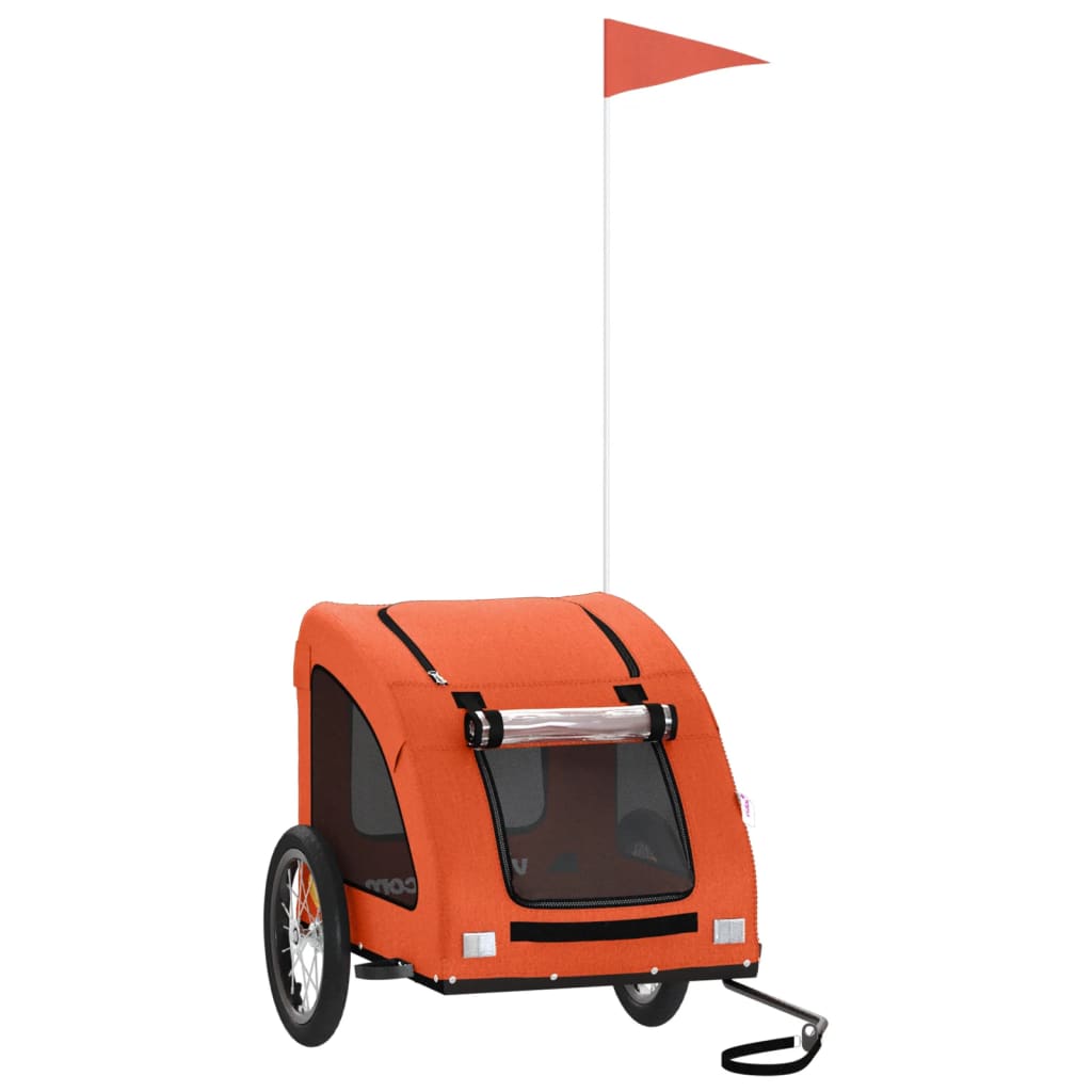 VidaXL remorque vélo pour chien tissu oxford et fer orange