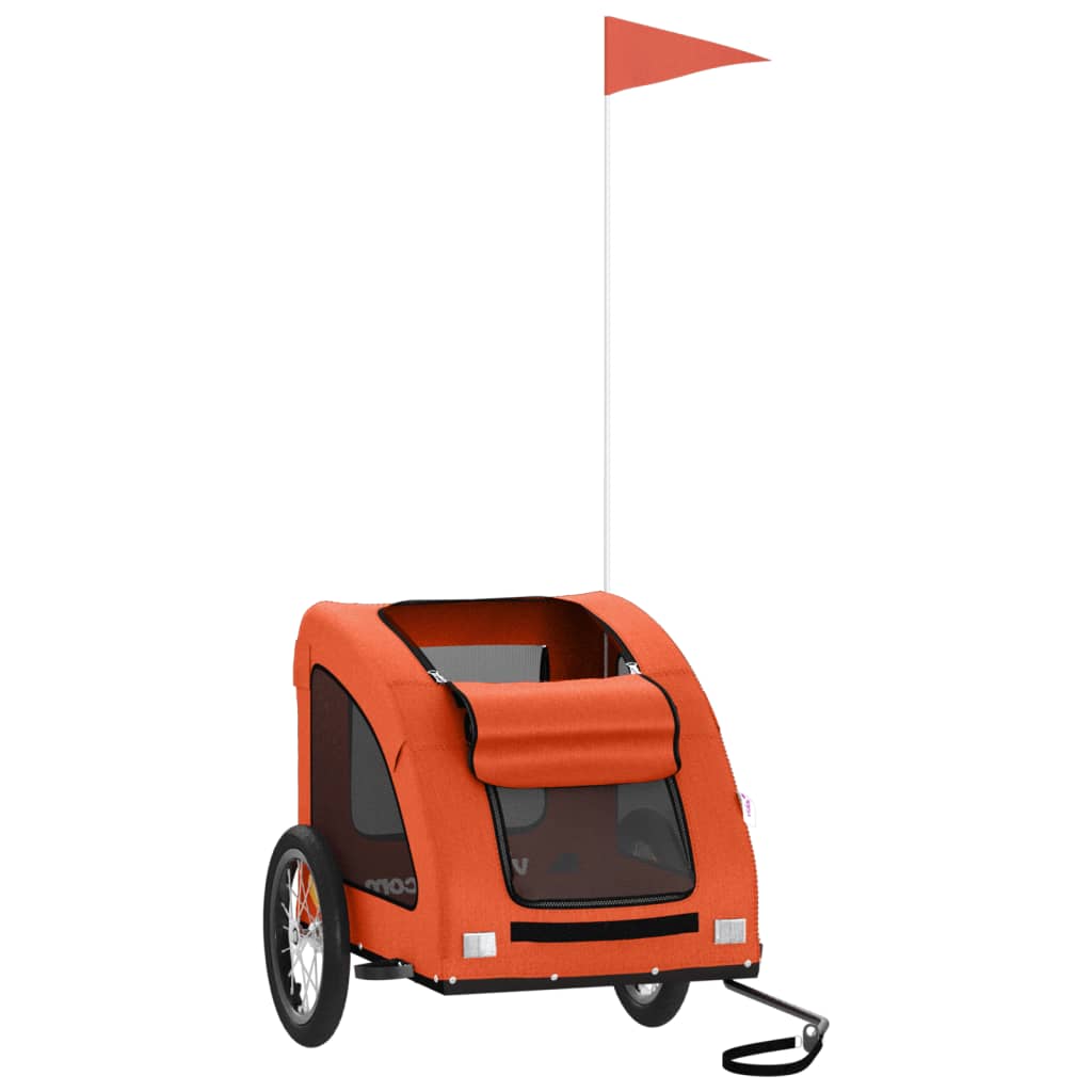 VidaXL remorque vélo pour chien tissu oxford et fer orange