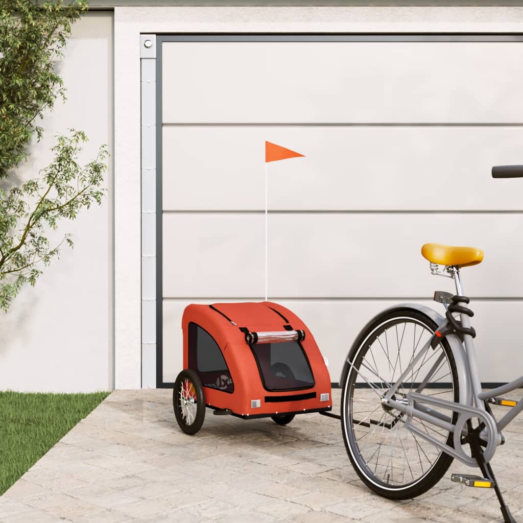VidaXL remorque vélo pour chien tissu oxford et fer orange