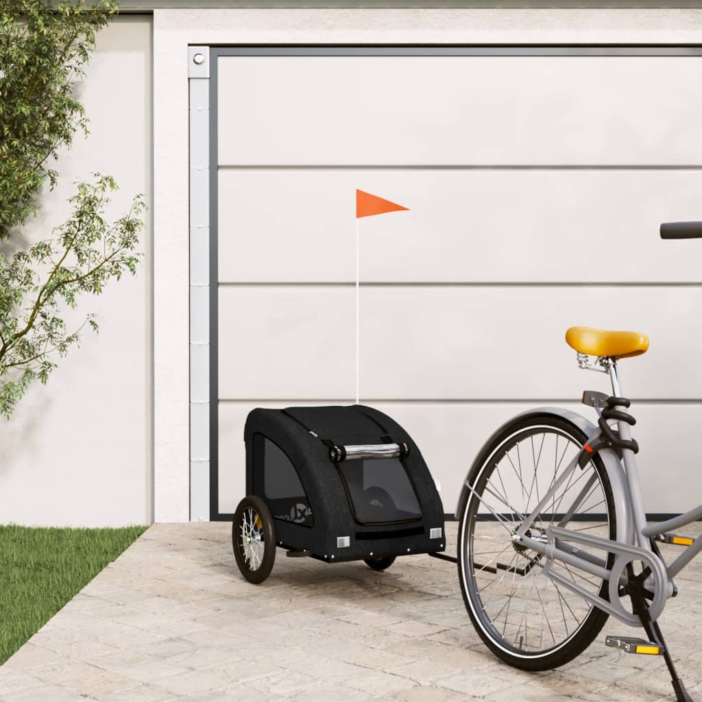 VidaXL remorque vélo pour chien tissu oxford et fer noir