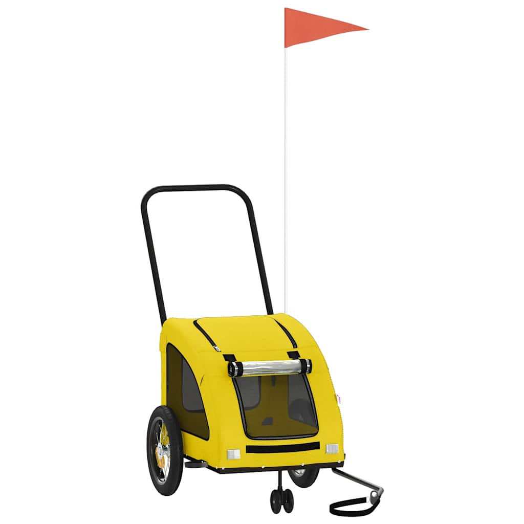 VidaXL remorque vélo pour chien tissu oxford et jaune fer
