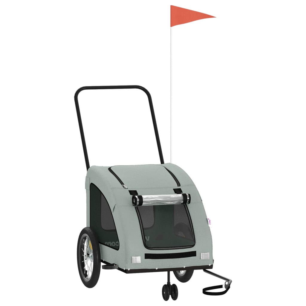VidaXL remorque vélo pour chien tissu oxford et gris fer