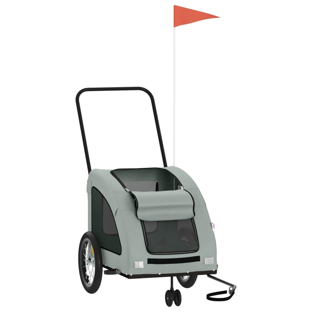 VidaXL remorque vélo pour chien tissu oxford et gris fer