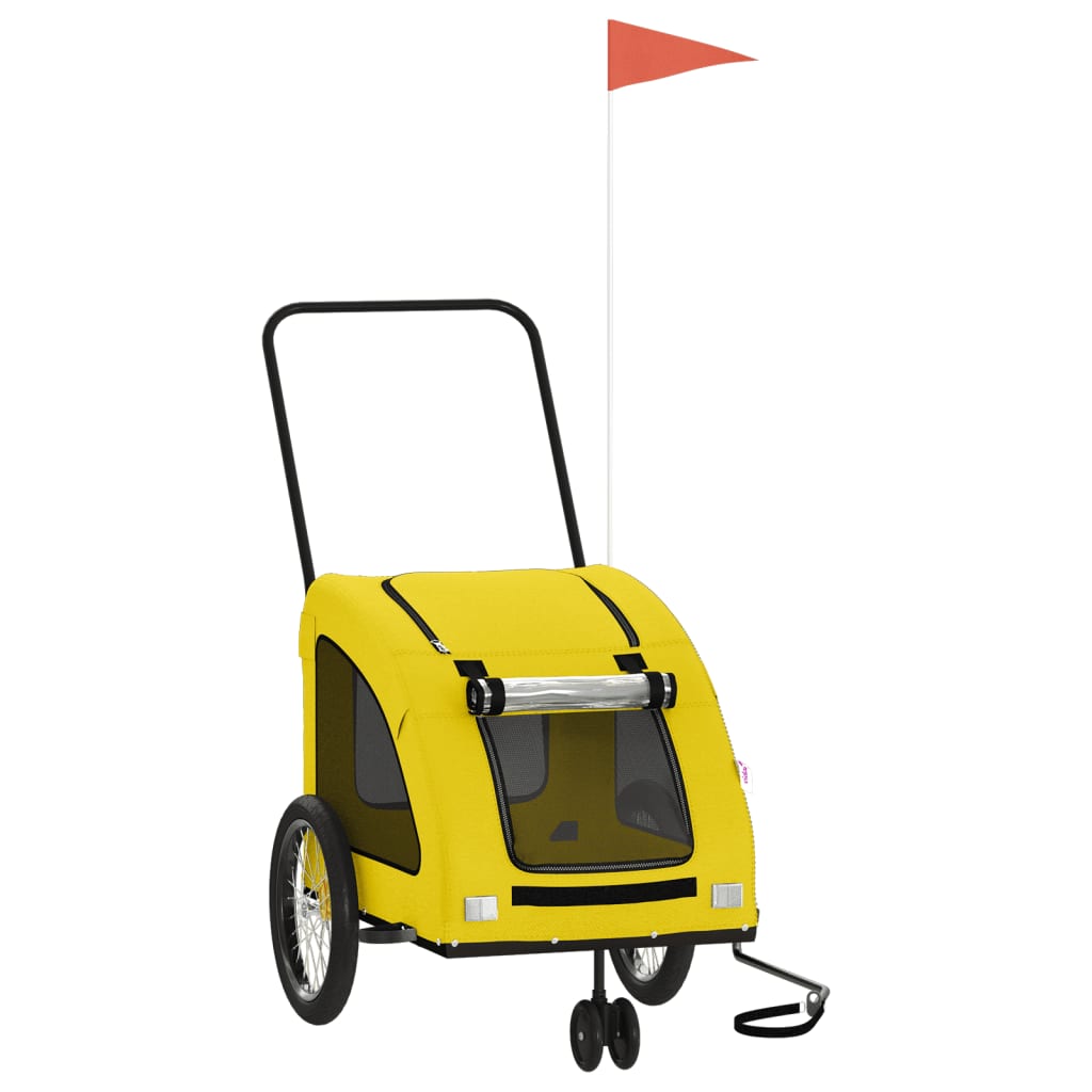 VidaXL remorque vélo pour chien tissu oxford et jaune fer