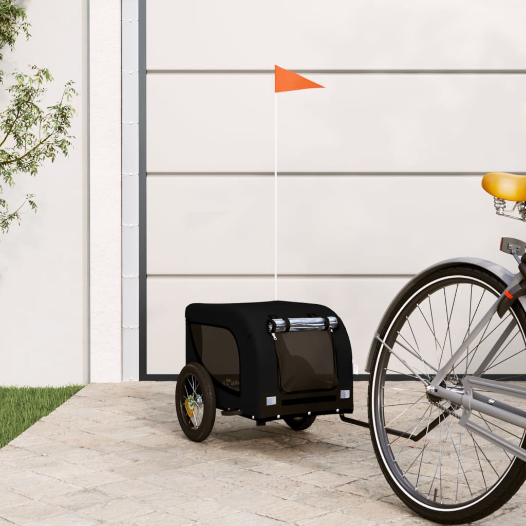VidaXL remorque vélo pour chien tissu oxford et fer noir