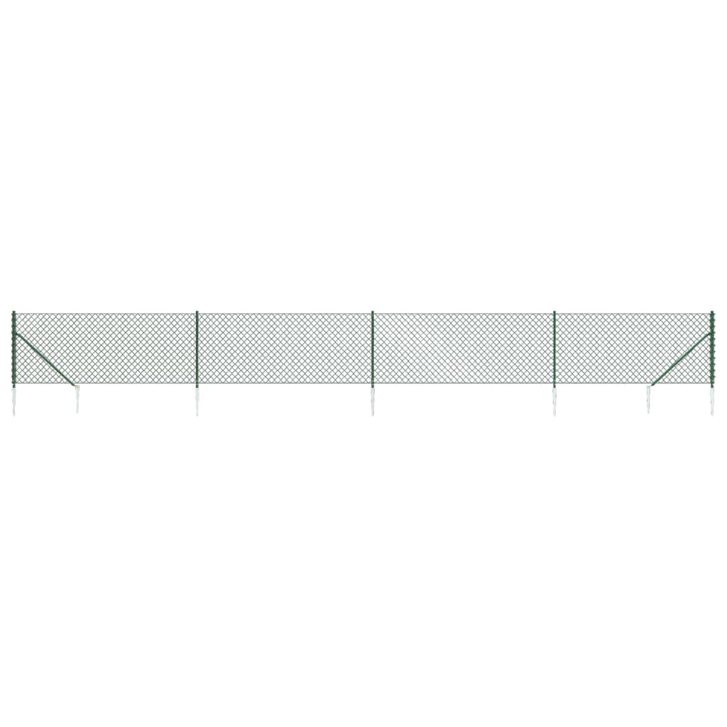Clôture grillagée Vidaxxl avec ancrages au sol 0,8x10 m vert