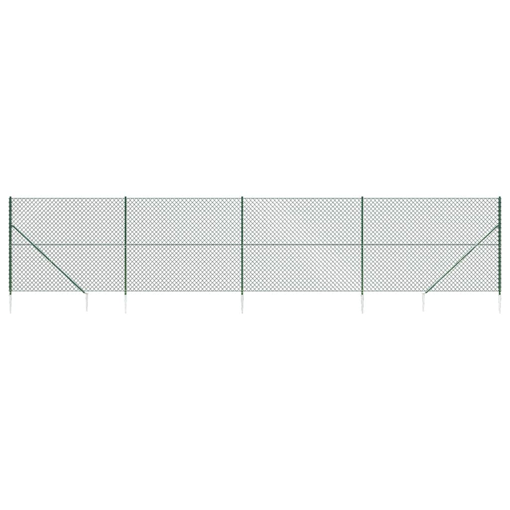 Clôture grillagée Vidaxxl avec ancrages au sol 1,6x10 m vert