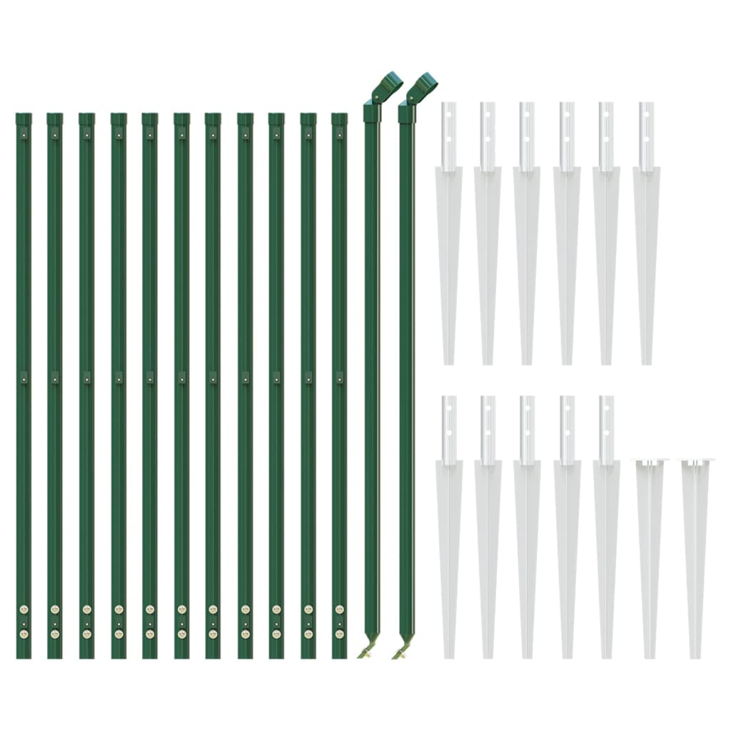 VidaXL Clôture grillagée avec ancrages au sol 1x10 m vert