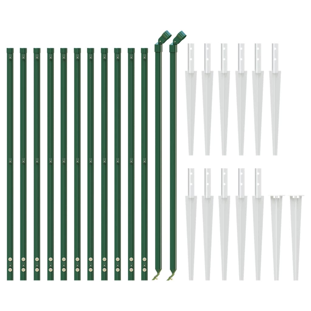 VidaXL Clôture grillagée avec ancrages au sol 1,1x25 m vert